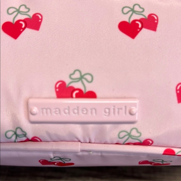 Madden Girl | Double Cosmetic Bag w/ Heart Cherry Bag Charm 🍒 - Picture 7 of 12
